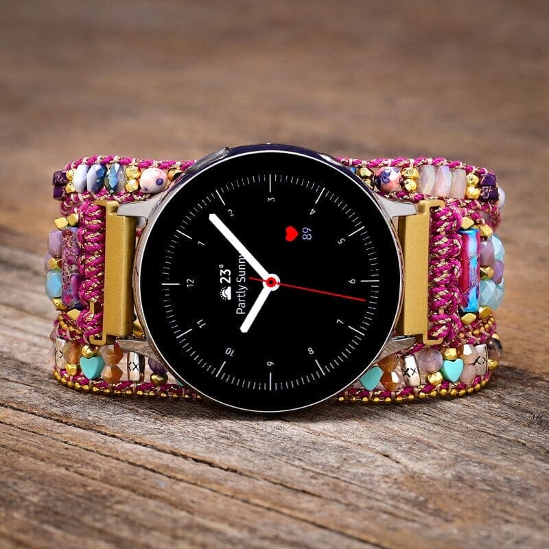 Correa Amor Sagrado Piedra Preciosa Natural Para Reloj Samsung