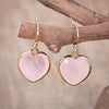 Pendientes Corazón de Cuarzo Rosa Rosy Reverie