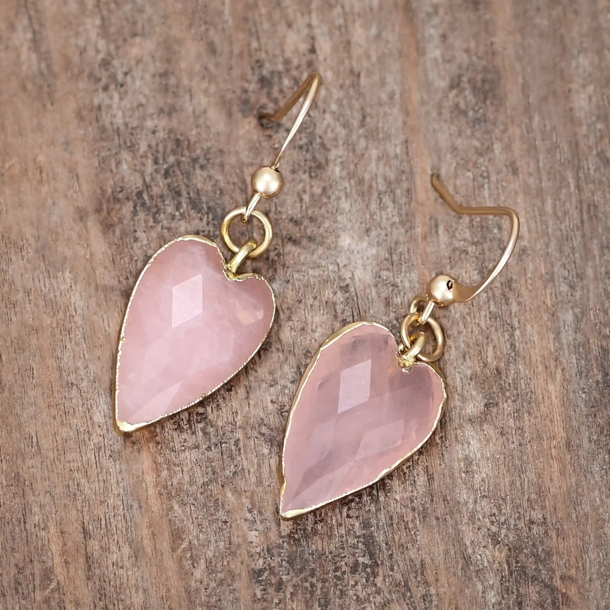 Pendientes Heartfelt Harmony de Cuarzo Rosa