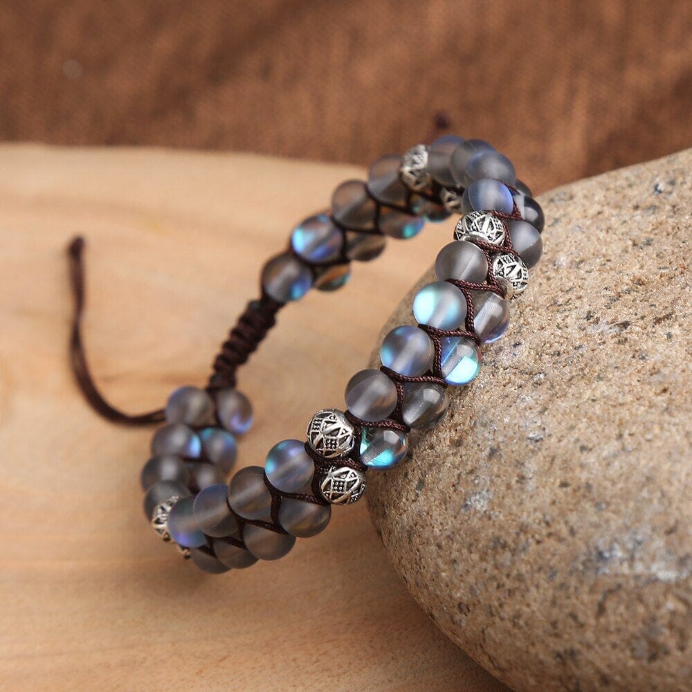 Pulsera Tejida De Piedras Naturales EtÉreas