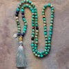 Collar Mala De Borlas De Jaspe Azul Mindfulness