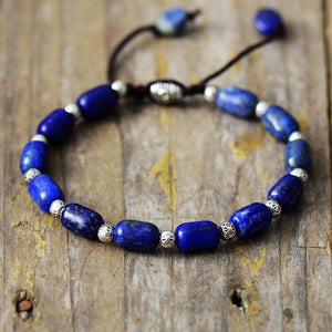 Pulsera De Piedras Preciosas Naturales De La Serenidad Azul