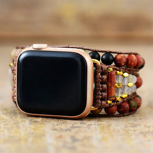 Correa De Apple Watch De Onix Natural, Turquesa Y Jaspe