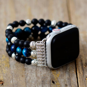 Correa Glamour Ojo De Tigre & Onyx Para Apple Watch