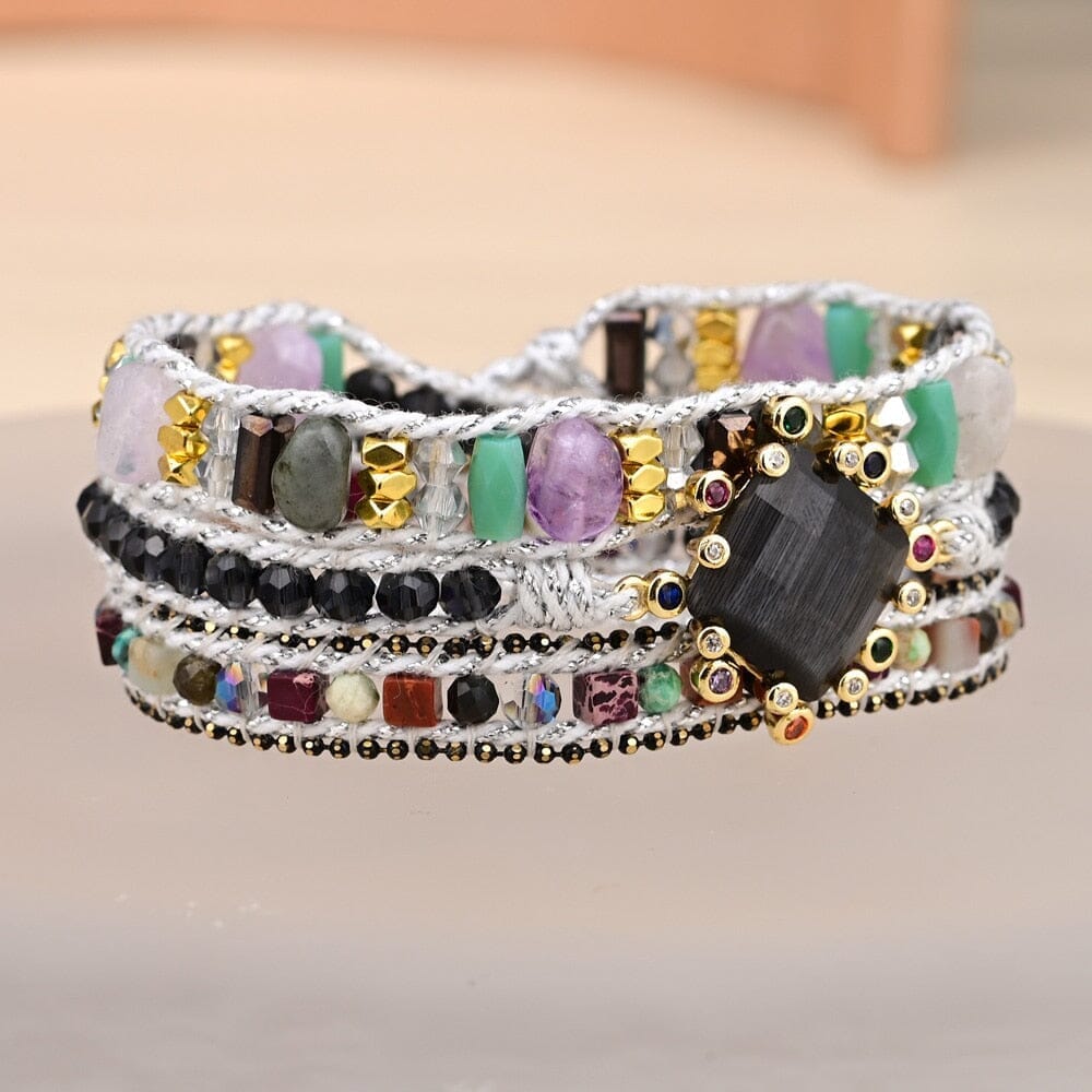 Brillante Pulsera De Piedras Preciosas Naturales De Tierra