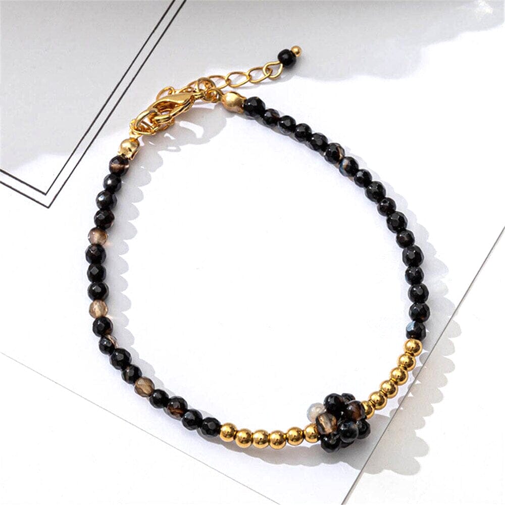 Conjunto De Pulsera Y Collar Con Capa Protectora De Ágata Negra