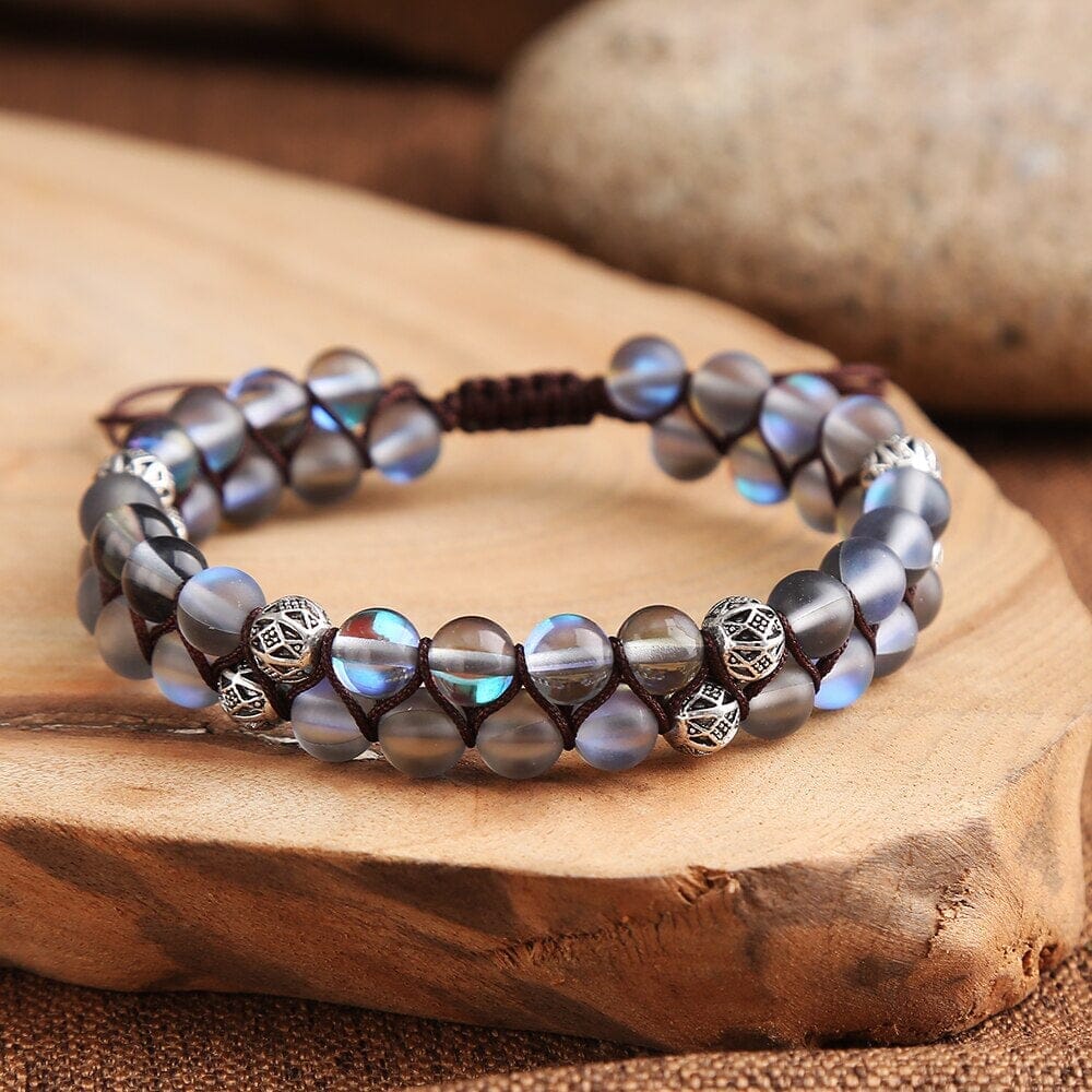 Pulsera Tejida De Piedras Naturales EtÉreas