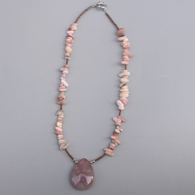 Collar De Jaspe Natural Dulcinea Rosa