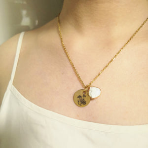 Collar De Regalo De Piedra De Nacimiento Floral