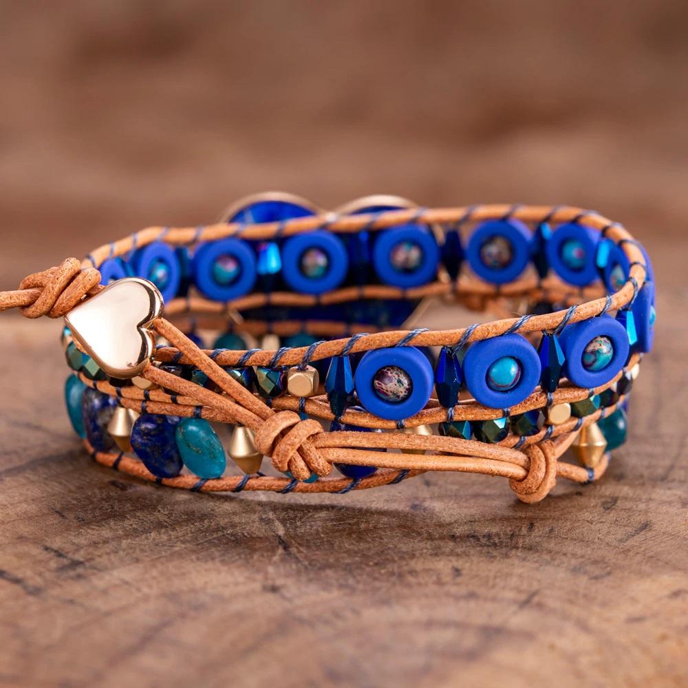 Pulsera CorazÓn De La Suerte Azul Amor