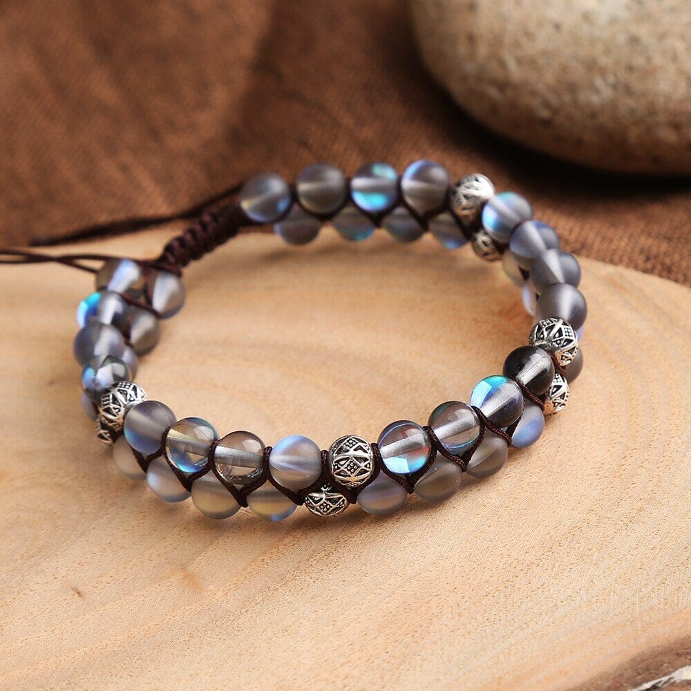 Pulsera Tejida De Piedras Naturales EtÉreas