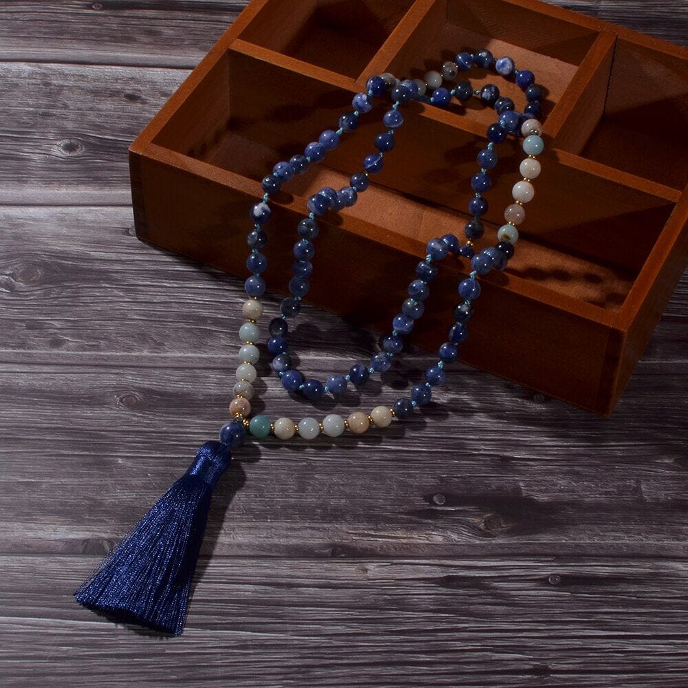 Collar Mala Serenidad Azul Cielo