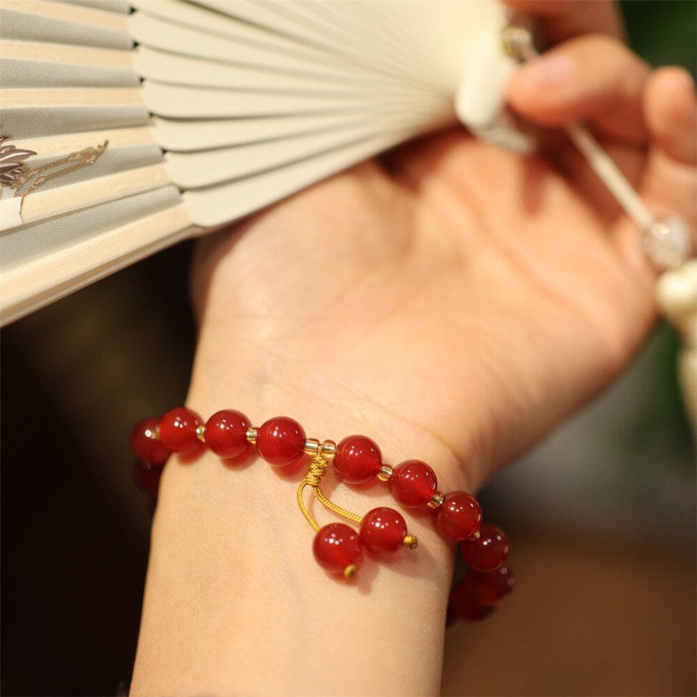 Pulsera De Ágata Roja PasiÓn Ardiente