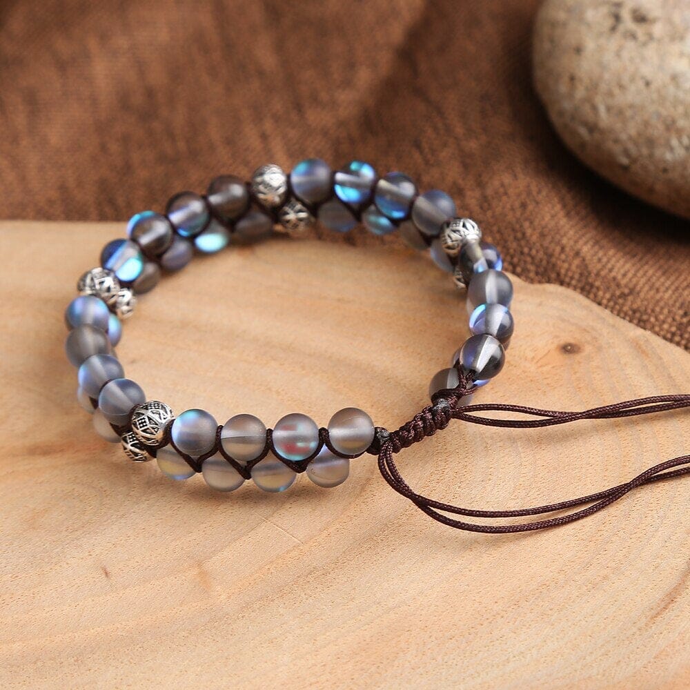 Pulsera Tejida De Piedras Naturales EtÉreas