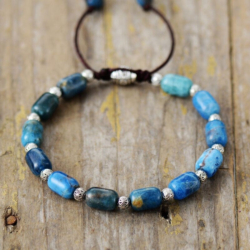 Pulsera De Piedras Preciosas Naturales De La Serenidad Azul