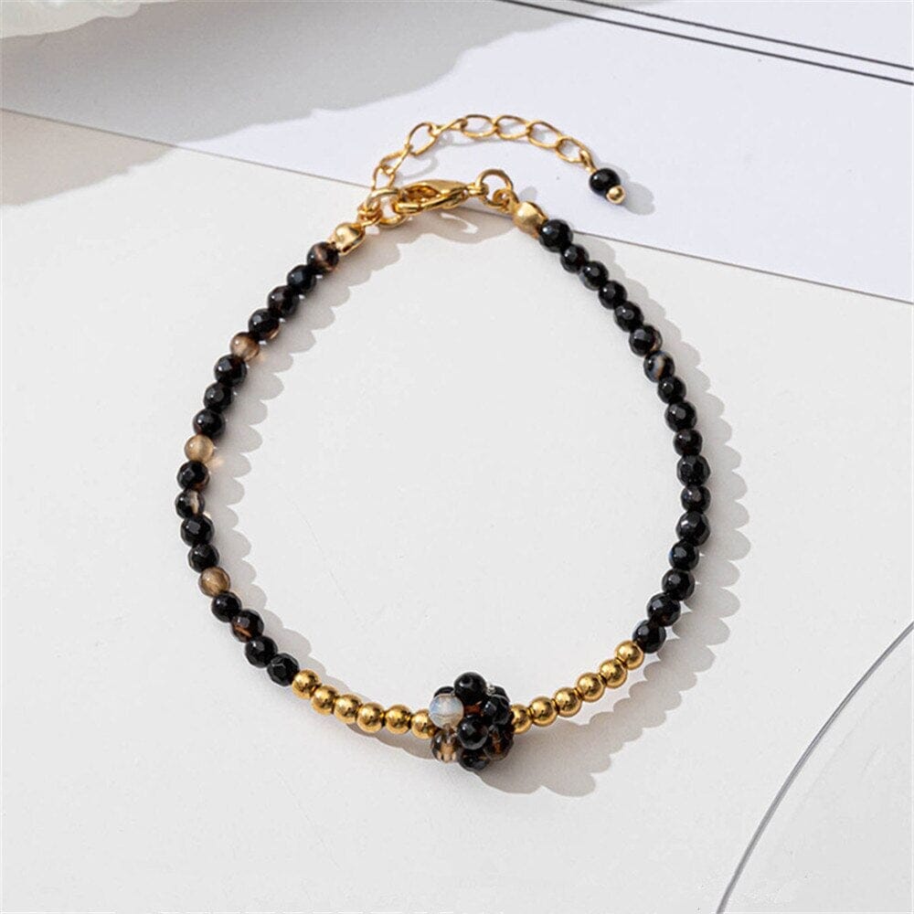 Conjunto De Pulsera Y Collar Con Capa Protectora De Ágata Negra