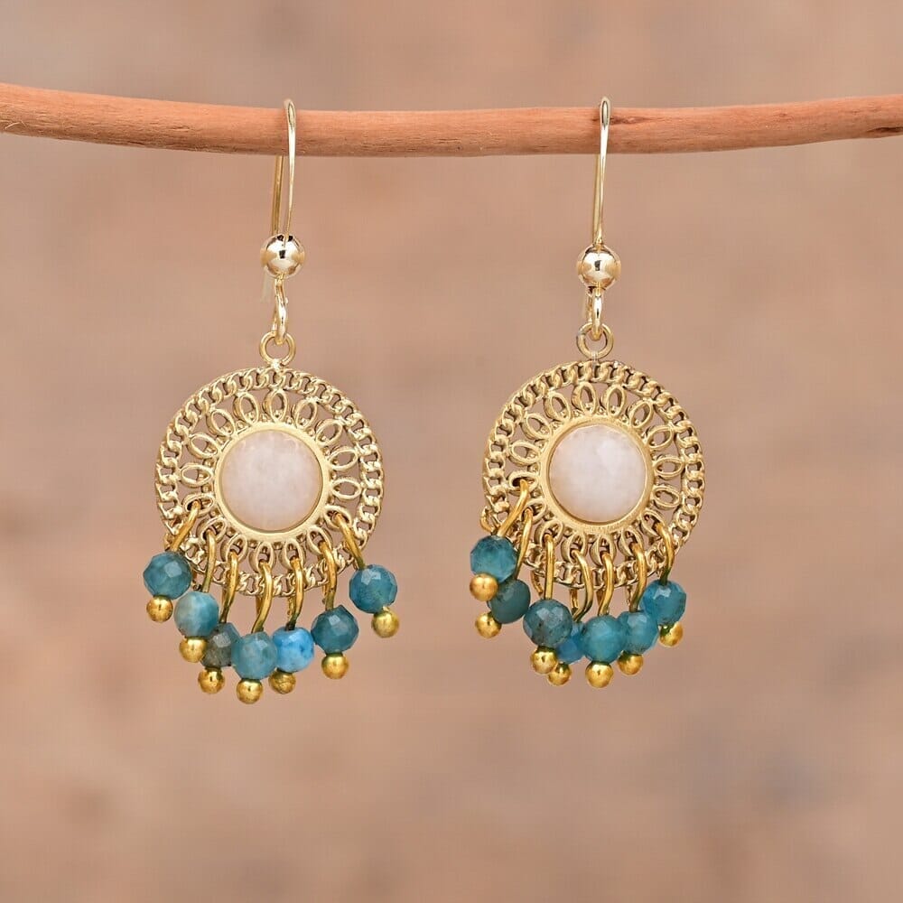 Pendientes Bohemios De Jade Aturdimiento Alegre