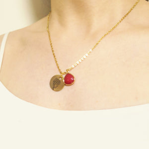 Collar De Regalo De Piedra De Nacimiento Floral