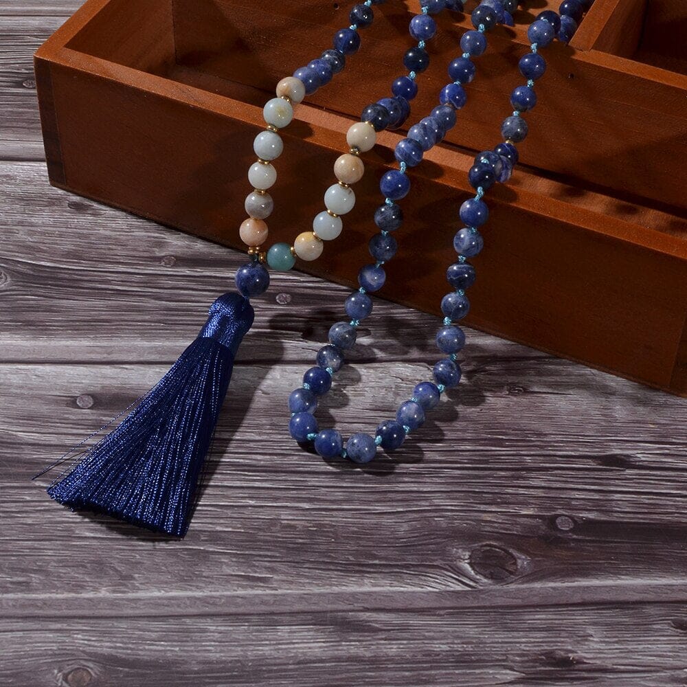 Collar Mala Serenidad Azul Cielo