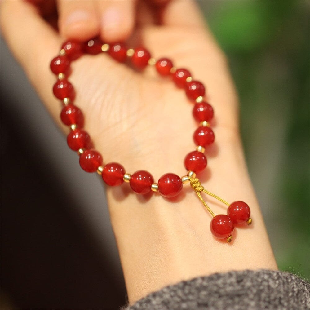 Pulsera De Ágata Roja PasiÓn Ardiente