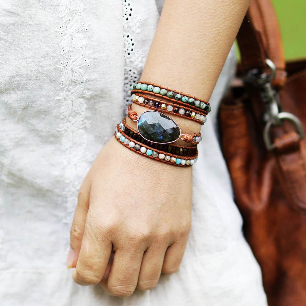 Pulsera Boho De Labradorita