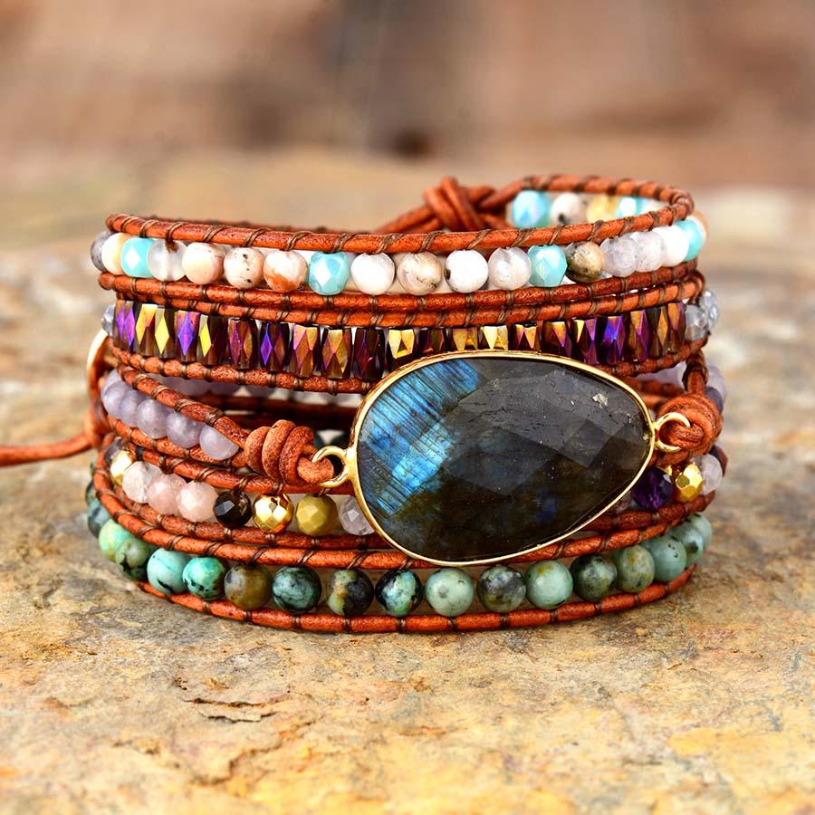 Pulsera Boho De Labradorita