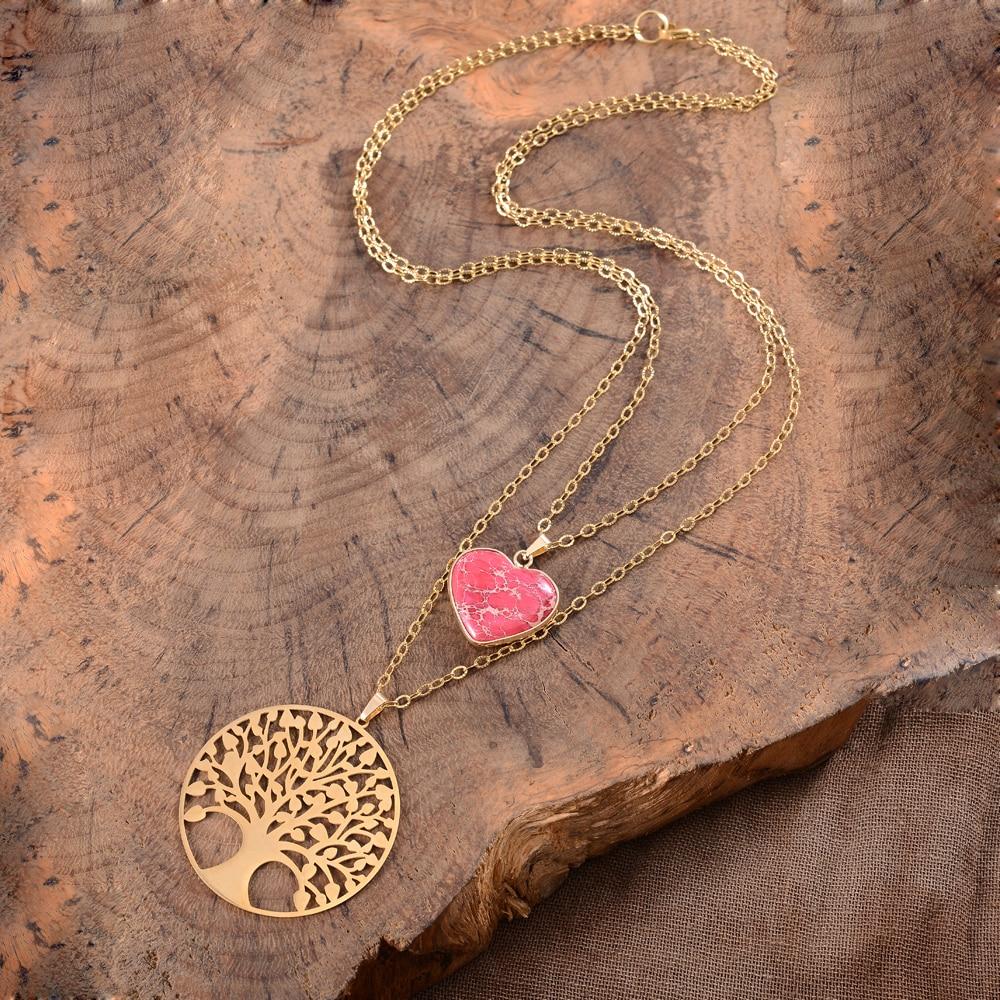 Collar Colgante CorazÓn Y Árbol De La Vida