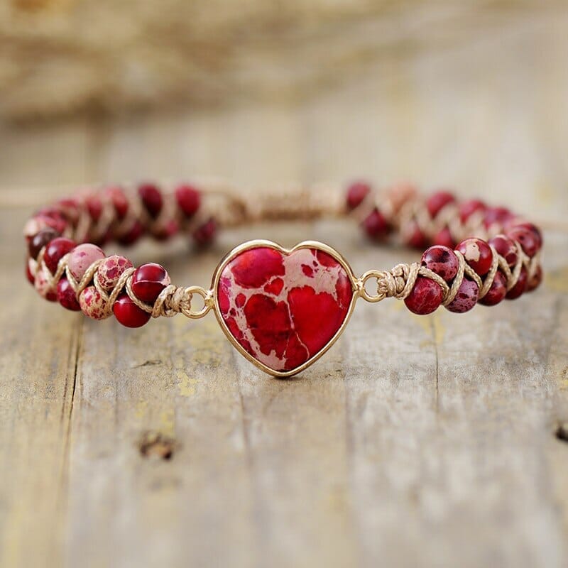 Pulsera Trenzada Amatista Enamorado , Rodonita O Jaspe