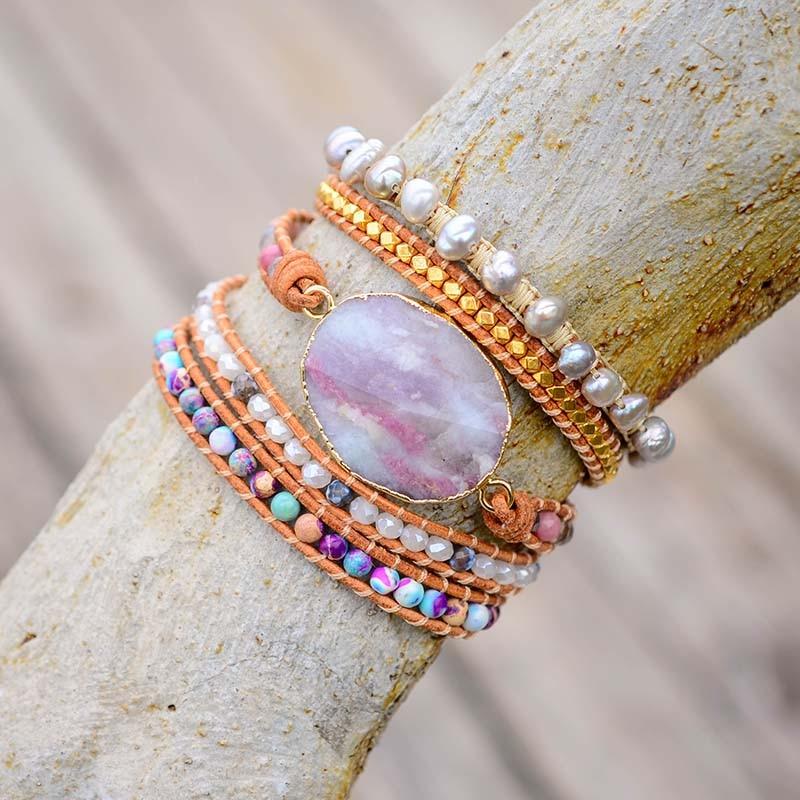 Brazalete De Turmalina Rosa Curativa