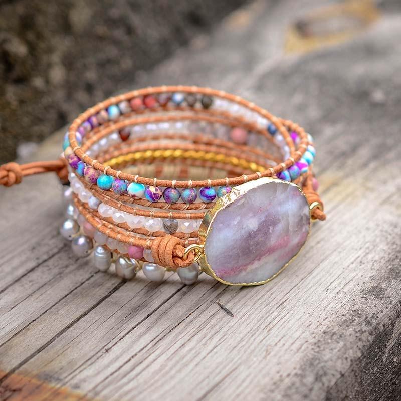 Brazalete De Turmalina Rosa Curativa