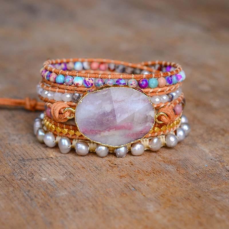 Brazalete De Turmalina Rosa Curativa