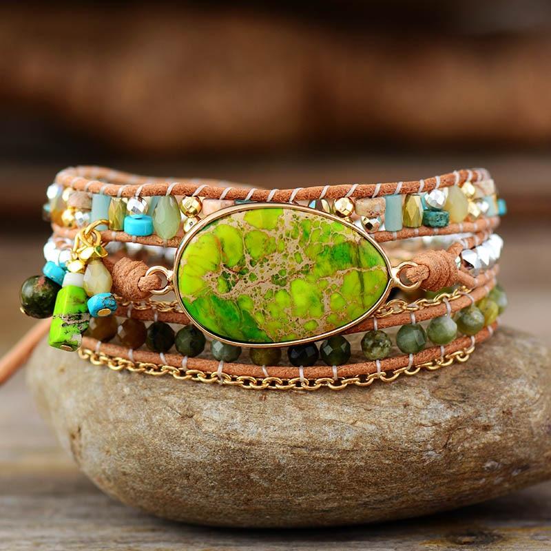 Brazalete De Jaspe Verde Curativo