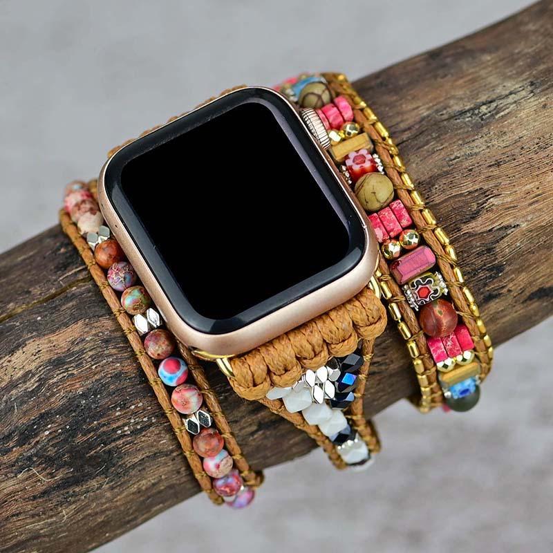 Correa Apple Watch Con Piedras Preciosas, Femenina Y Divertida