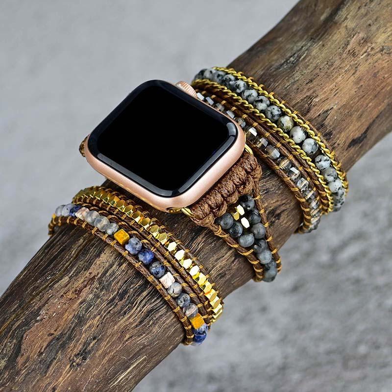 Correa De Labradorita Negra Para Apple Watch