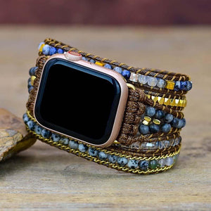 Correa De Labradorita Negra Para Apple Watch