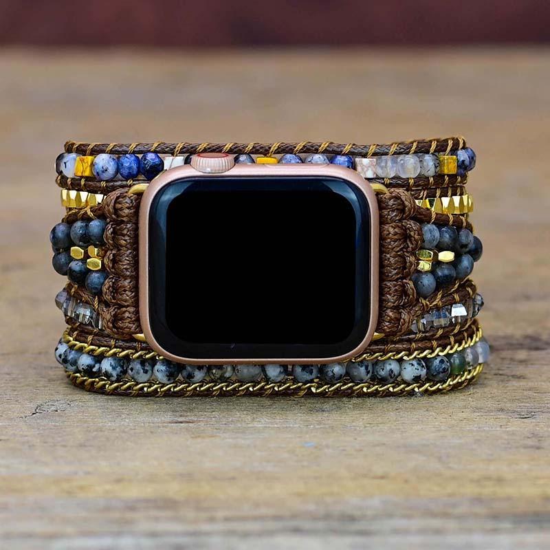 Correa De Labradorita Negra Para Apple Watch