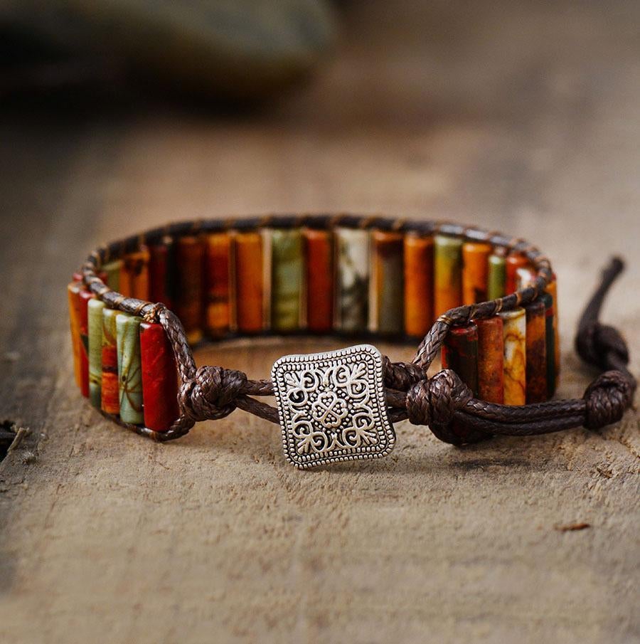 Pulsera La Paz Es Posible  Tubo De Jaspe