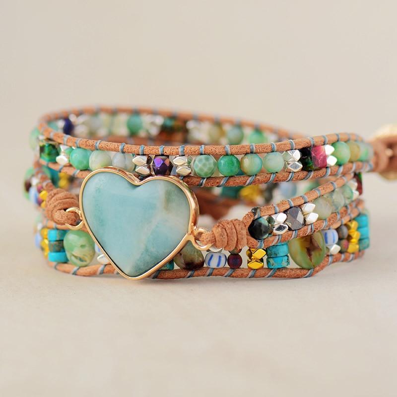 Brazalete De Amazonita CorazÓn Espiritual