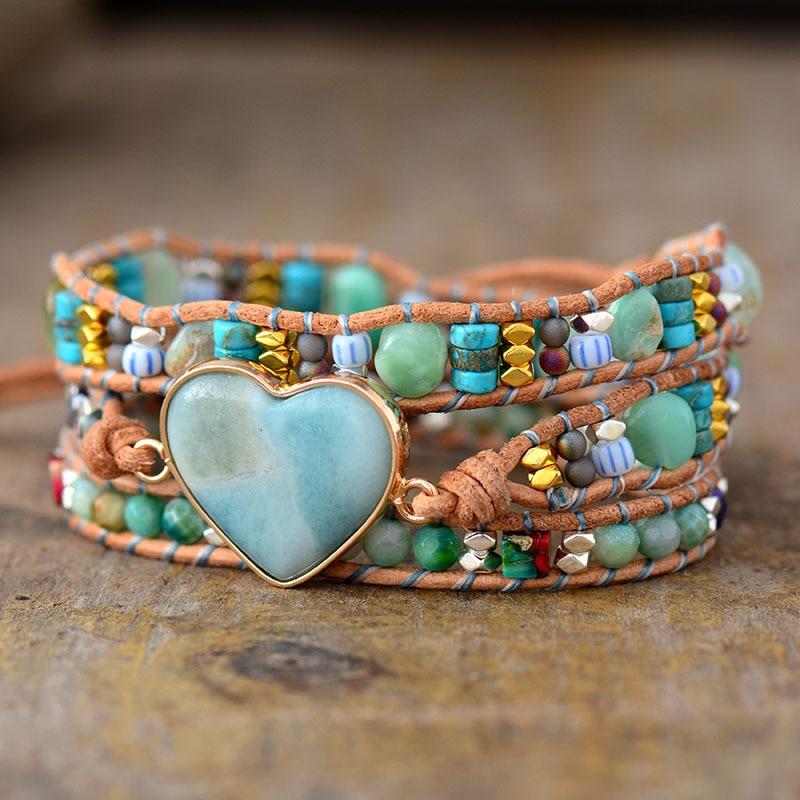 Brazalete De Amazonita CorazÓn Espiritual