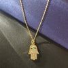 Prosperidad Abundante Collar De Mano Hamsa De Turquesa Y Oro