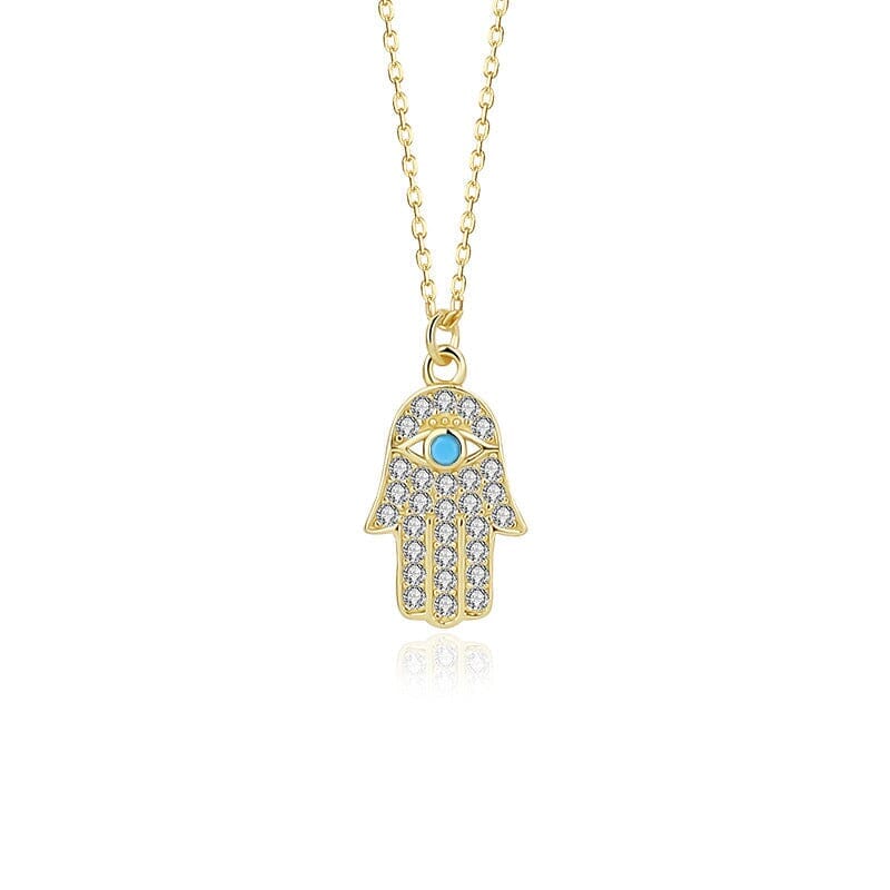 Prosperidad Abundante Collar De Mano Hamsa De Turquesa Y Oro