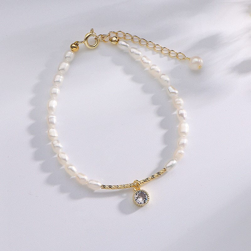 Elegancia Atemporal Pulsera De Perlas Y Circonitas