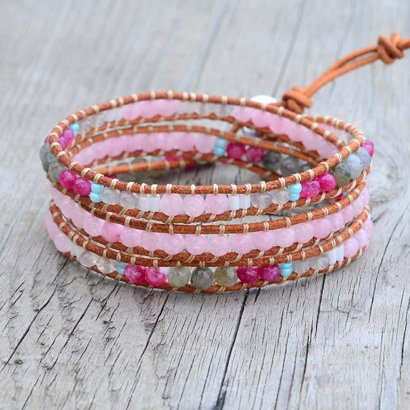 Pulsera De Cuarzo Rosa