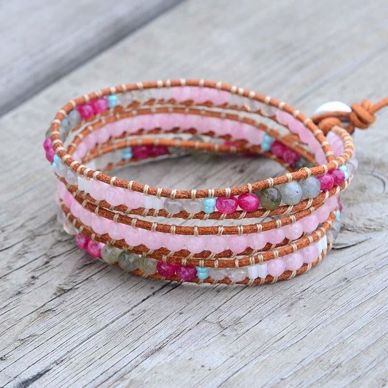 Pulsera De Cuarzo Rosa