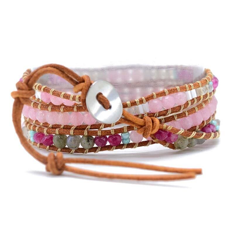 Pulsera De Cuarzo Rosa