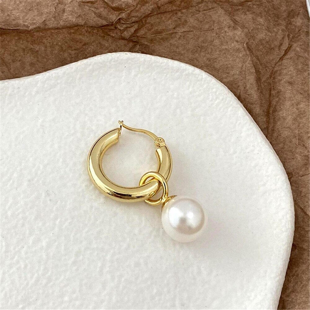 Pendientes De Aro De Oro Con Perlas Preciosas