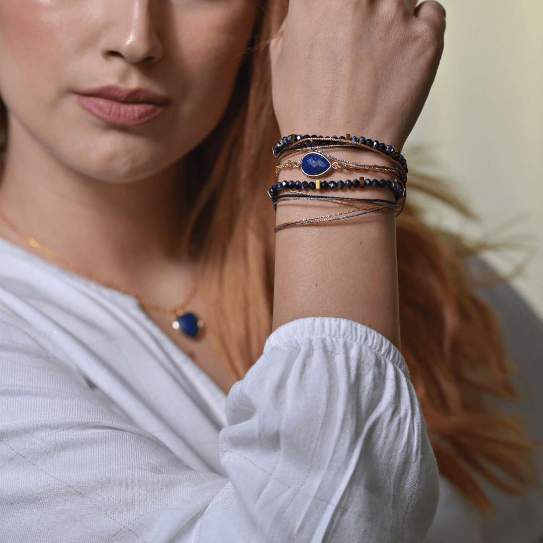 Pulsera Multicapa De LapislÁzuli Bohemio