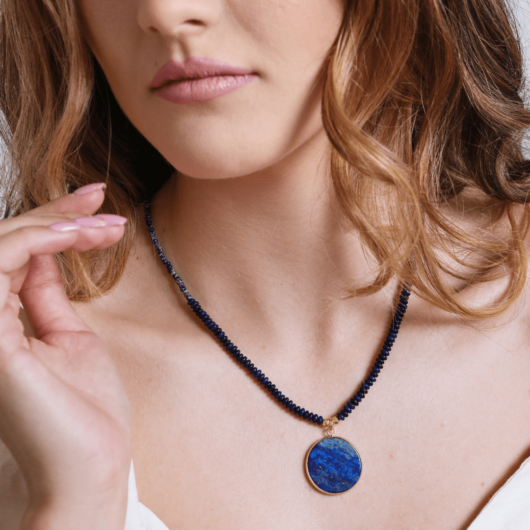 Collar  Exquisito De Lapis Redondo