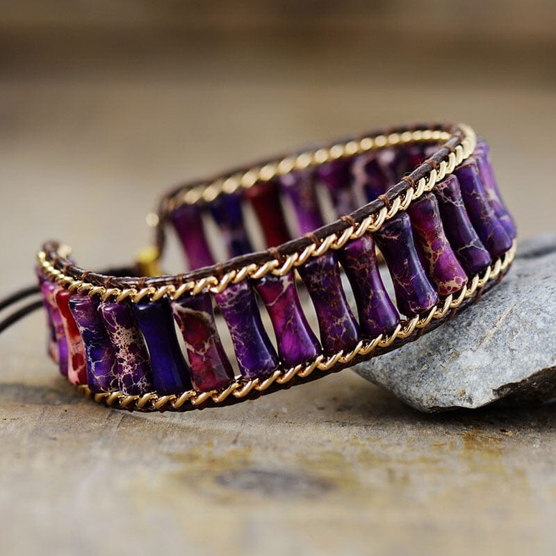 Pulsera EnergÍa Curativa Turquesa, Amatista Y LÁpiz LÁzuli