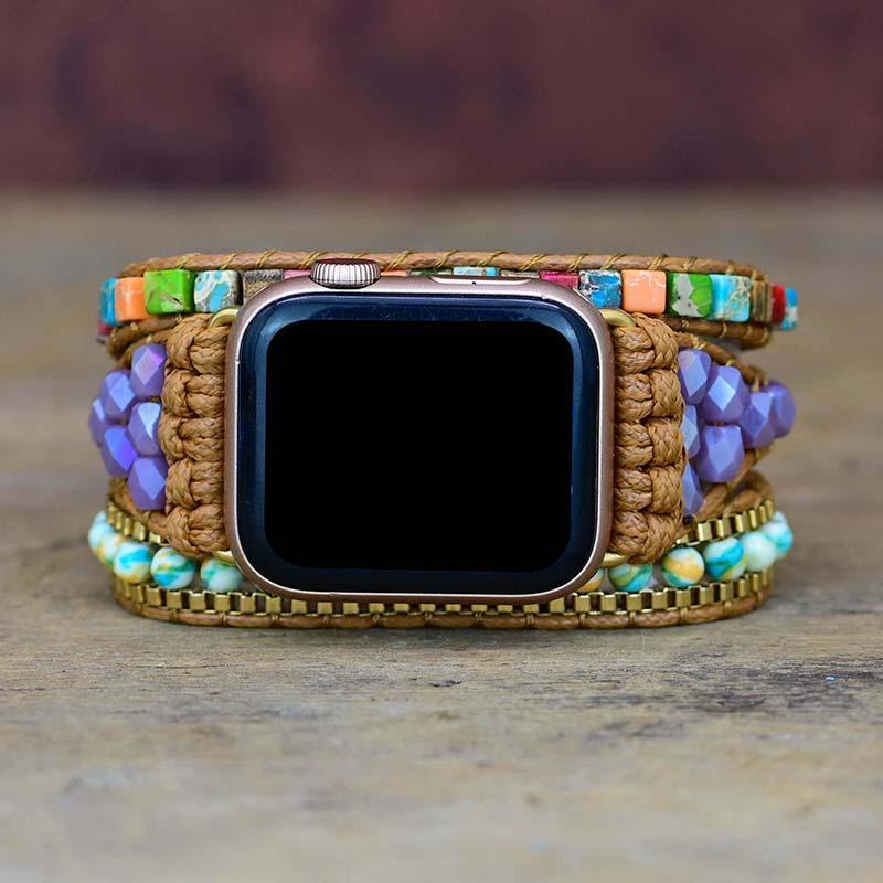 Correa Para Apple Watch De Cuentas Cuadradas Multicolor